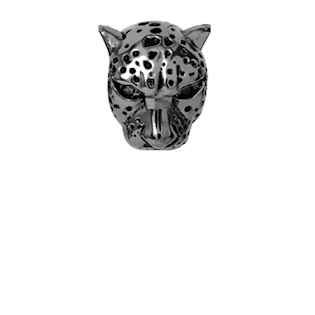 Christina Collect Leopard Ringe in Schwarz Silber